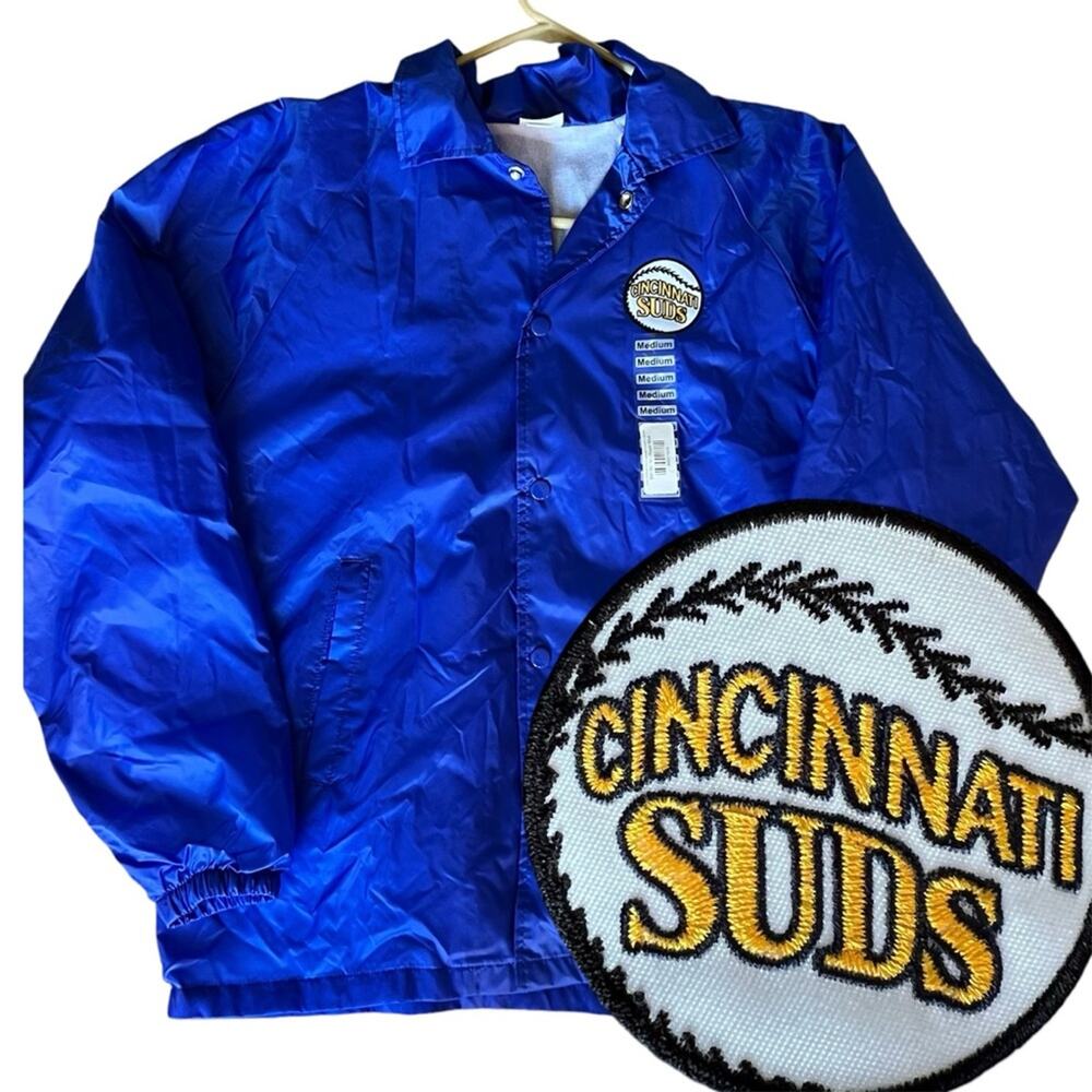 Cincinnati Suds Professional Softball Jacket - Nylon Coaches Snap front NEW Med